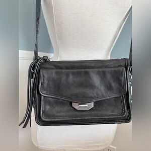 Rag & Bone Black Leather Crossbody with Silver Hardware